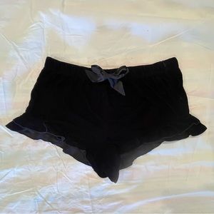 Victoria’s Secret Black Velvet Flutter Shorts